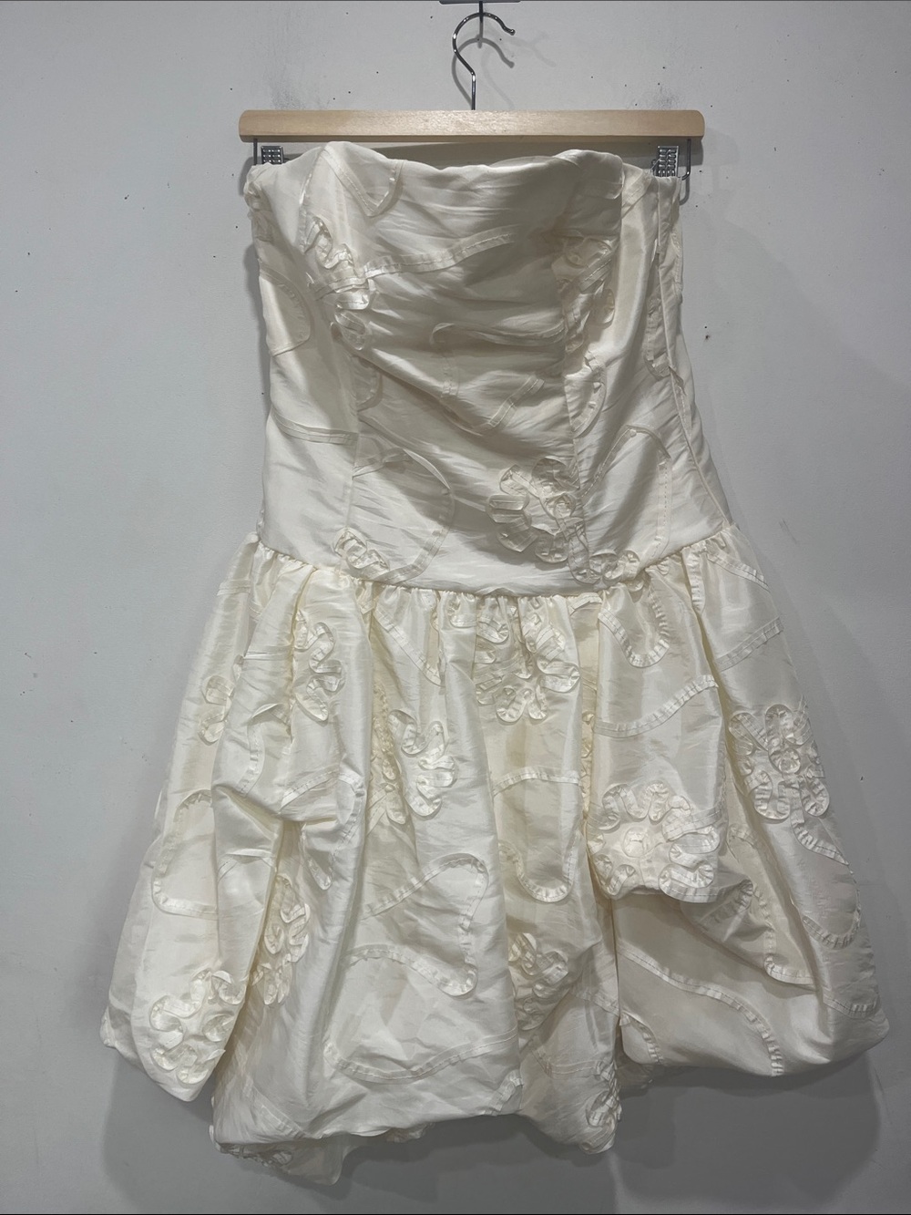Jessica McClintock Ecru Strapless Embroidered Wedding/ Party Dress size 10